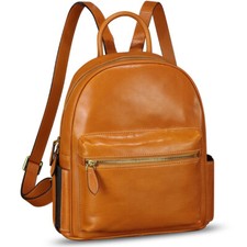 Genuine Leather Fashion Backpack Women Vintage Knapsack Rucksack Daypack Bag