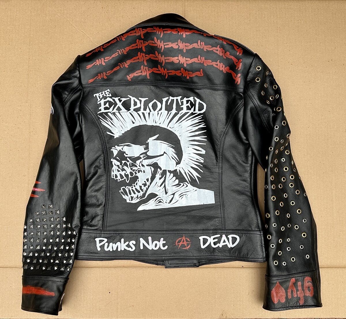 Ladies, Genuine Leather, Punk Rock Jacket, Small, Black Ladies, Genuine Leather, Punk Rock Jacket, Small, Black
