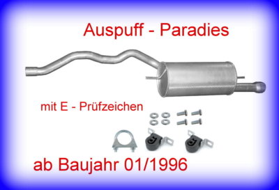 Endschalldämpfer Auspuff für VW T4 2.5 Synchro / 4x4 (Benziner) ab 01/1996 + Kit