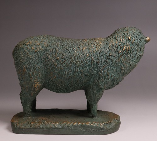 Vintage Japanese Bronze Sheep Statue 6.89inch Art Sculpture By Naoki Tominaga - Picture 6 of 18