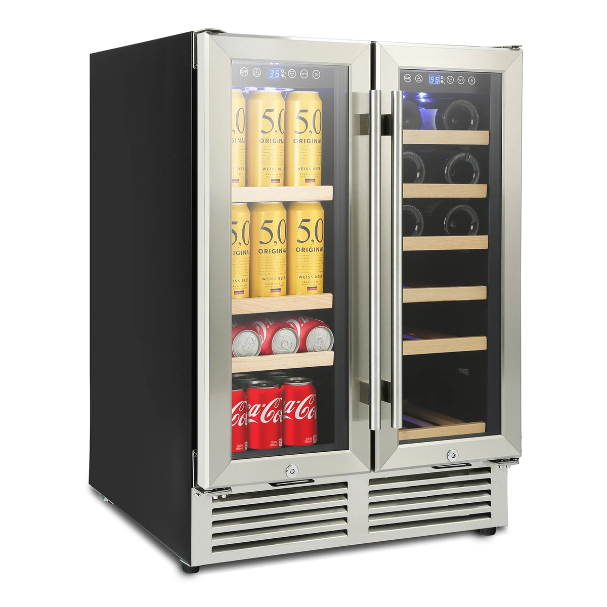 Tylza Wine And Beverage Refrigerator 24 Inch Dual Nepal, 47 OFF