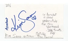 Kim Sava Signed 3x5 Index Card Autograph Actress Matilda Animal Crackers