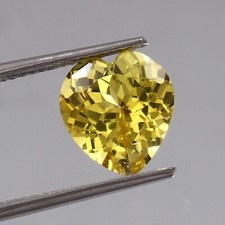 Natural Flawless Ceylon Yellow Sapphire Loose Heart Cut Gemstone 10x10 MM
