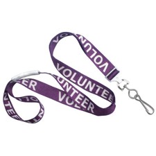 10 -Purple Volunteer Lanyard w/ Swivel Metal Clip  Breakaway Clasp for ID Badge
