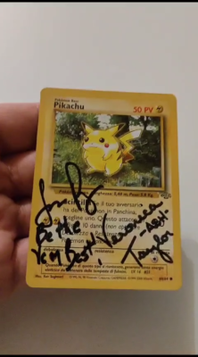 Pikachu Jungle SIGNED BY Jason Paige & Veronica Taylor POKEMON IT