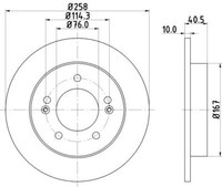 2X Hella 8DD 355 117-011 Bremsscheibe FüR Hyundai KIA