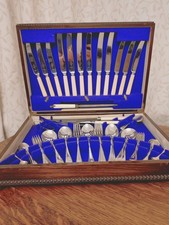 Superb Vintage 49 Piece Faux Bone CUTLERY CANTEEN - Viners of Sheffield - 1930s