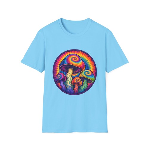 Tie Dye Mushroom Psychedelic Trippy Retro Hippie Natur Unisex Softstyle T-Shirt - Bild 61 von 112