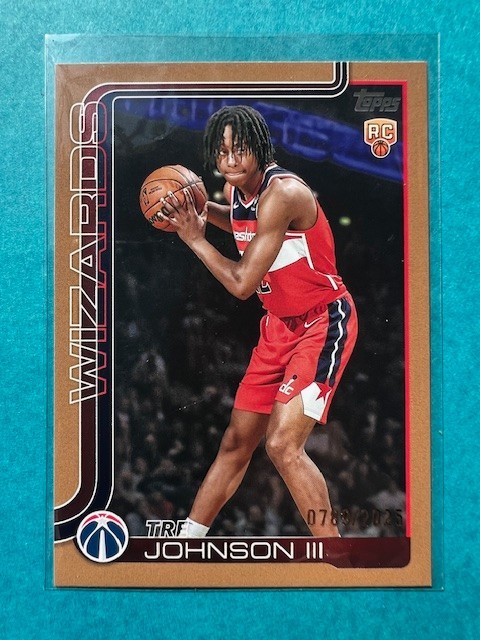 TRE JOHNSON III 2025-26 Topps #206 Wizards Rookie RC Gold 789/2025