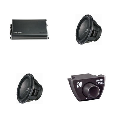 Kicker Q-Class (2) 12'' CompQ Subwoofers and CXA1200.1 Amplifier w/ Bass Knob ...