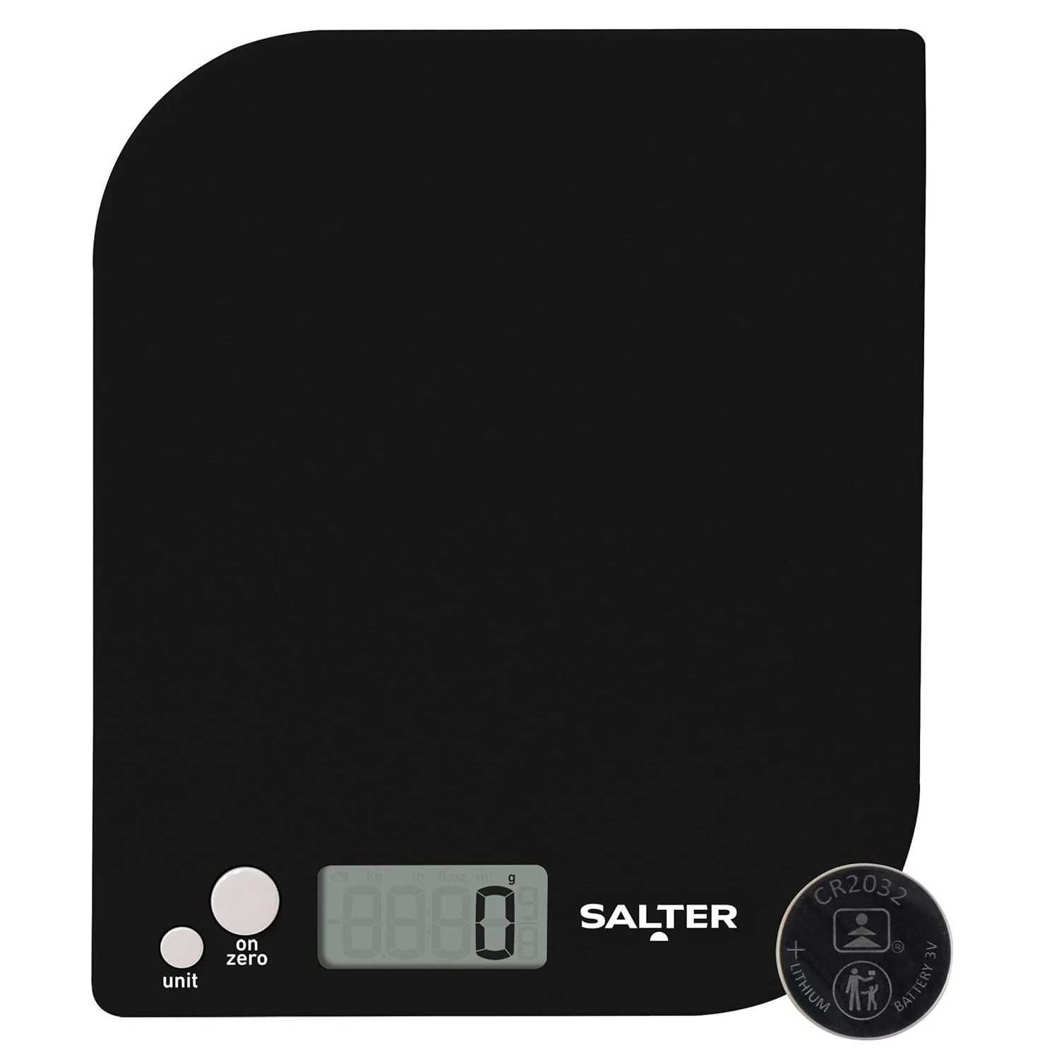 Salter Digital Kitchen Scale Leaf 5KG Capacity Add & Weigh Zero Button Black 117