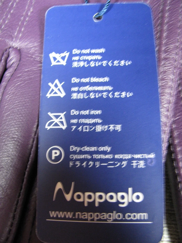 Guantes Nappaglo Piel de Cordero Cuero Púrpura Forrados Top Stich Acento Mujeres Talla M NUEVO Foto 2 de 4