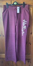 Women's Hollister Logo Graphic Boot Sweatpants Mulberry UK Size M BNWT