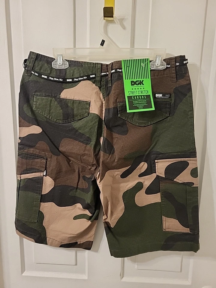 Pantalones Cortos DGK Street-Stretch Cargos Camuflaje Rendimiento Para Hombre Talla 32 - NUEVO Foto 2 de 4