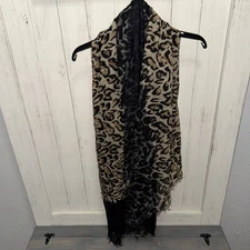 Zadig & Voltaire Womens Scarf Delta Grunge Leopard Print Skull 58”x59” Shaw