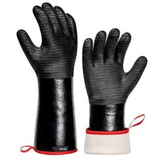TempPro BBQ Gloves, Heat Resistant 932F, 14" Waterproof, TP100