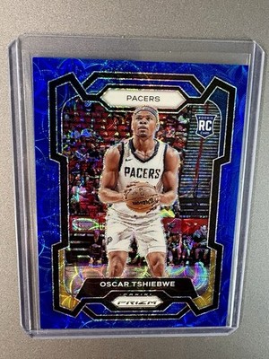 2023-24 Panini Prizm Oscar Tshiebwe Blue Choice Rookie RC #292 /49