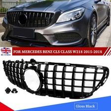 GT STYLE FOR MERCEDES CLS CLASS W218 FRONT BUMPER GRILLE GLOSS BLACK 2015-2018
