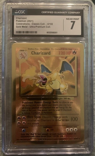 🔥  CHARIZARD METAL CARD ~ POKÉMON CELEBRATIONS ~ CGC 7 Base Set Art