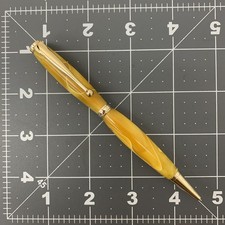 Vintage Gold & Marble Yellow Ball Point Pen A...