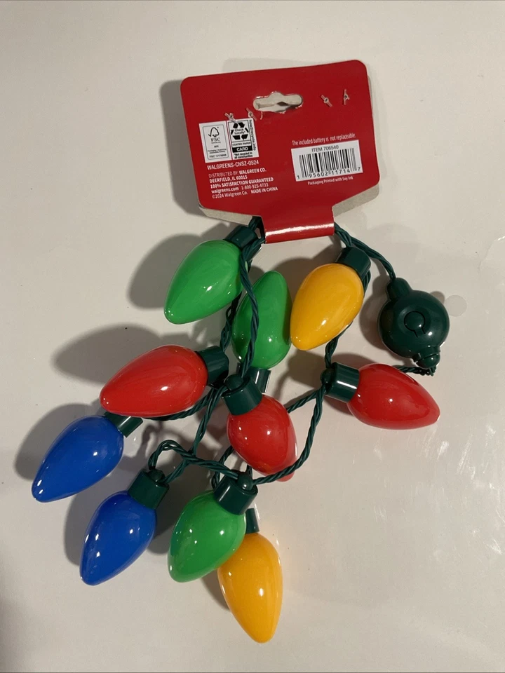 Paquete de 2 collar de luces navideñas intermitentes iluminadas Jumbo Be Jolly de voz festiva Foto 3 de 3