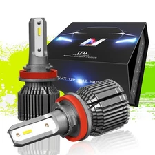 Nuvision 2x HID H8 LED High Low Headlamp Fog Light Bulb Conversion Kit w/fan