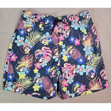 Bucees Blue Men's Large Swim Trunks Shorts Tropical Beaver Floral Beach