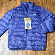 Eddie Bauer Kids Youth Down Packable Puffer Jacket Unisex Medium 7/8 Blue Full