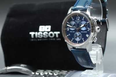[EXC+5] TISSOT PRC 200 T461 Chronograph Blue Dial Quartz 39mm Men's Watch JAPAN