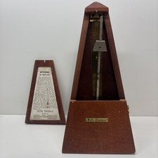 Vtg Seth Thomas Methronome De Maelzel Wood Wind Up Music Timer Model E873-111