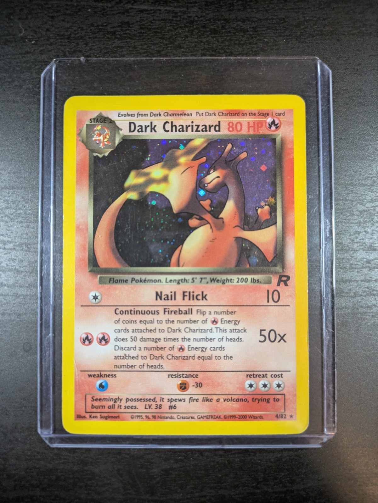 Pokemon TCG Team Rocket Dark Charizard Holo Rare Unlimited 4/82 English