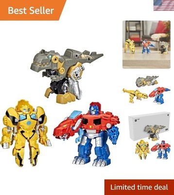 Educational 3-Pack Dinosaur Toys: 4.5-Inch Playskool Transformers for Ages 3+
