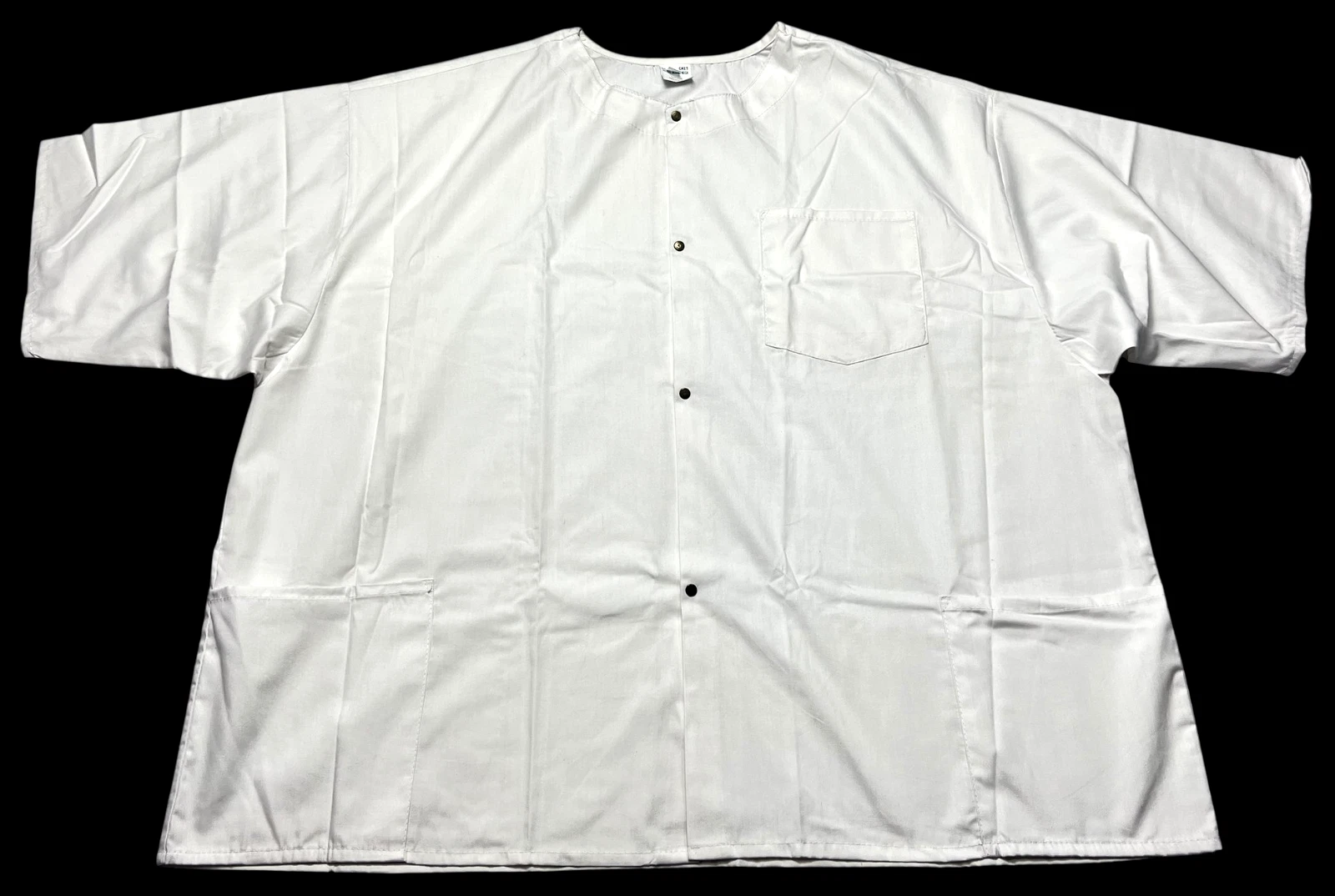 Scrub Jacket Unisex (4X) White 3 Pockets Short Sleeves Snap Buttons Medical NWOT image 1