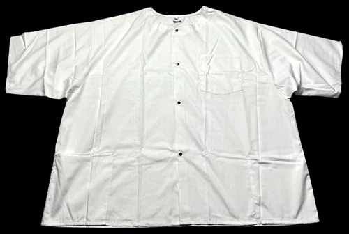 Scrub Jacket Unisex (4X) White 3 Pockets Short Sleeves Snap Buttons Medical NWOT video thumbnail