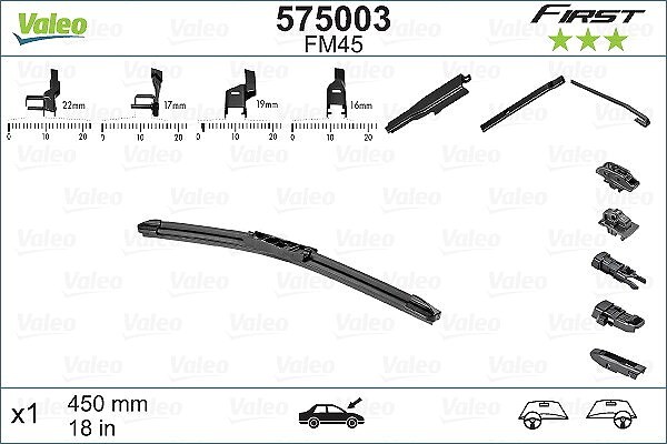 Valeo Wischblatt Beifahrerseitig, Fahrerseitig, Mitte U.A. FüR Daewoo, Daihatsu-image