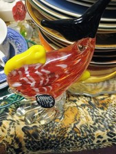 Vintage Murano Italian Style Large Art Glass Fish Statue Multicolor