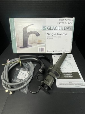 New Glacier Bay Arnette Single Hole Single-Handle Bathroom Faucet in Matte Black