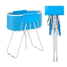 Uimoso Foldable Dog Bathtub Elevated Light Blue Bathing Station for Small Pets