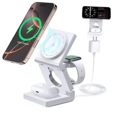 3 in 1 Wireless Charging Station for Apple Multple Devices - Foldable Magnetic 