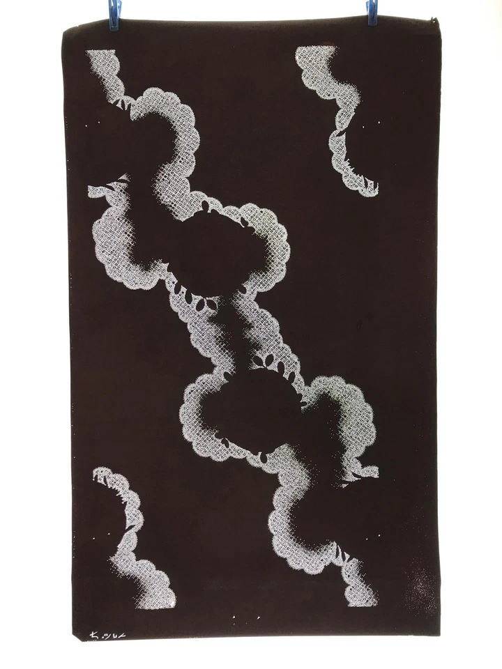 Plantilla kimono papel katagami japonés antiguo diseño de fondo decorativo C893 Foto 2 de 4