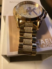 MICHAEL KORS BRADSHAW WOMAN WATCH MK6487 GOLD TONE PAVE CRYSTAL NEW