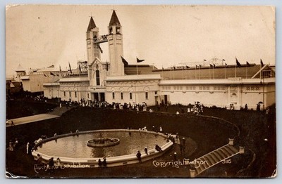 Antique New Zealand Postcard AUCKLAND Exhibition Hall 1913 RPPC