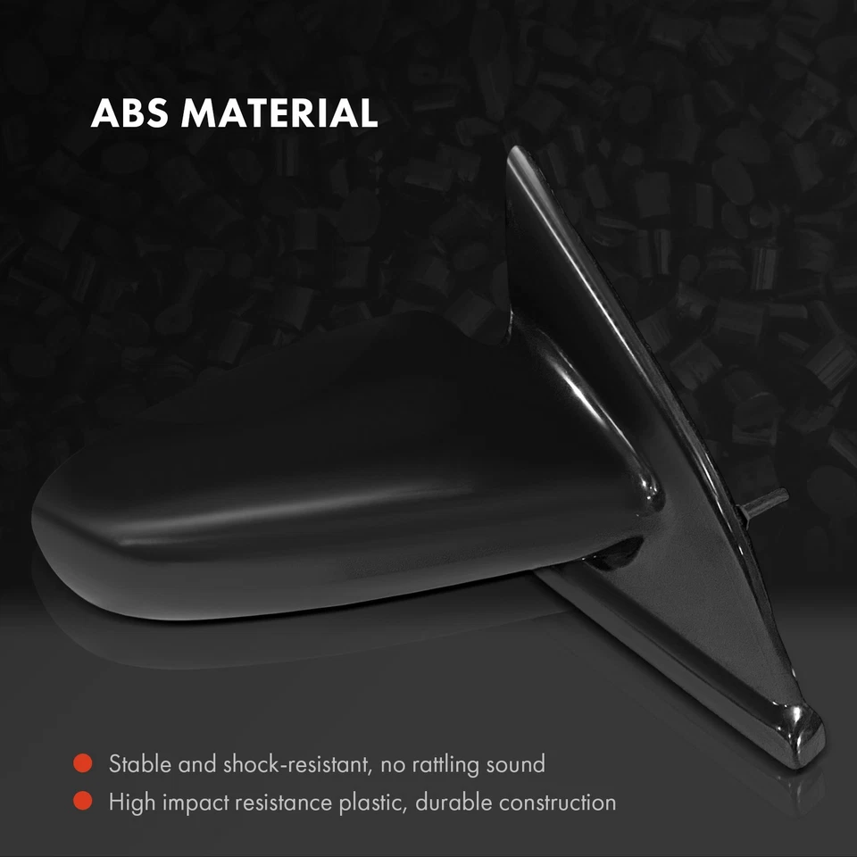 2Pcs Front Side Manual Mirror Smooth Black for Saturn SL SL1 SL2 96-02 SW1 SW2 - Image 3 of 4