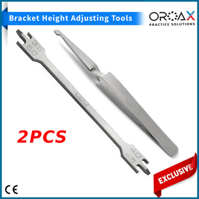 OROAX 2 Pcs Orthodontic Positioning Kit, Bracket Placement Tweezer with Gauge