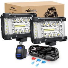 Nilight 4.3 Inch Triple Row Combo LED Light Bar Kit Spot Flood LED Light Bar