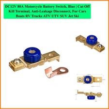DC12V 80A Motorcycle Battery Switch, Blue  Cut Off Kill Terminal, Anti-Leaka...