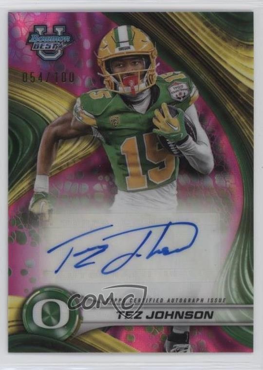 2024 Bowman U Best of Pink Lava Refractor 54/100 Tez Johnson #BOA-TJ Auto 3hd