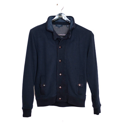 Ted Baker Mens Knit Cardigan Casual Jacket Ted Size 3/ US S-M Blue Cotton Warm