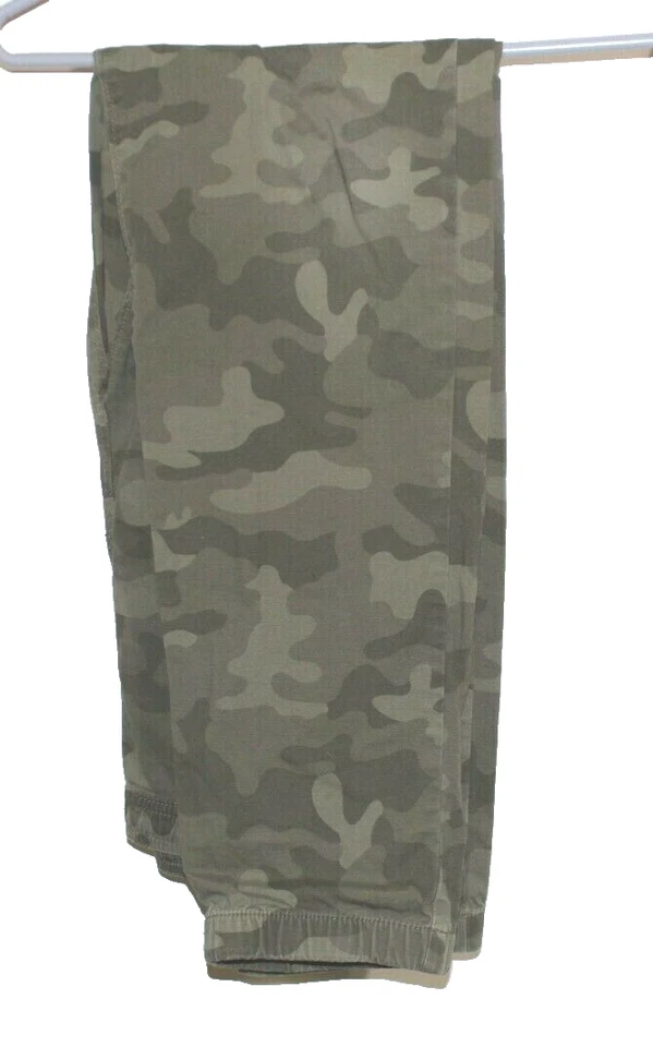 Lands End Camouflage Boys Pants Elastic Waistband Pull On Drawstring Green Wood - Image 3 of 3