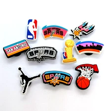 SAN ANTONIO SPURS SHOE CHARMS (10pcs) Basketball Cool Gift Accessories Set Lot